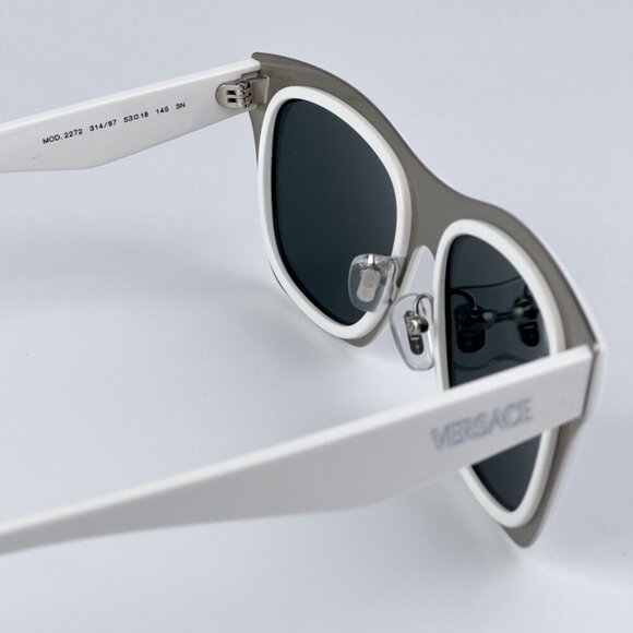 Versace VE2272 314/87 BRAND NEW Sunglasses White Dark Grey Square Women main image 6